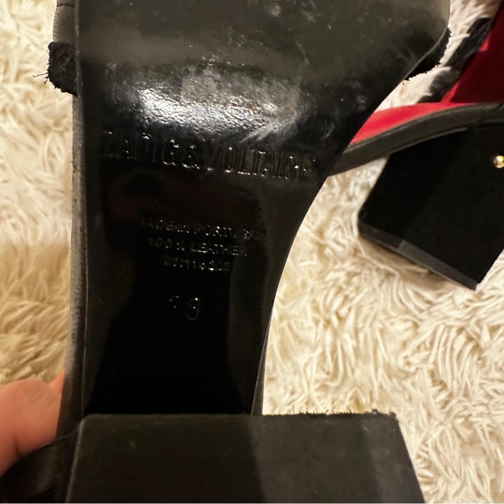 ZADIG & VOLTAIRE leather sandals studded suede size 8 - Picture 9 of 9